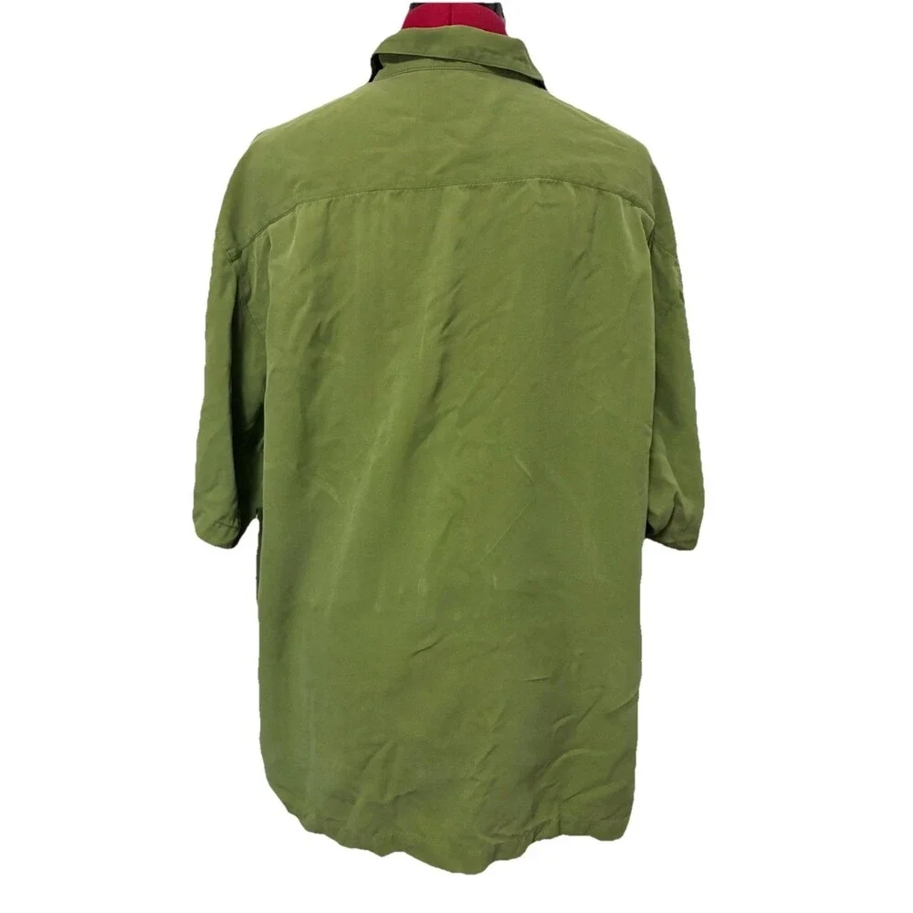 Tommy Bahama Men’s Green 100% Silk Shirt Size Large - Picture 4 of 7
